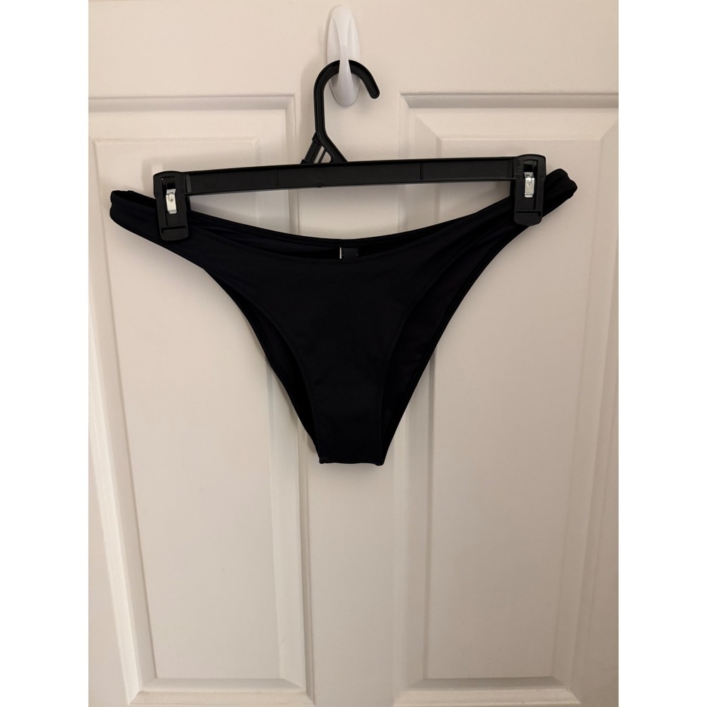 SKIMS Swim Cheeky Tanga Bikini Bottom Onyx Black Large NWT